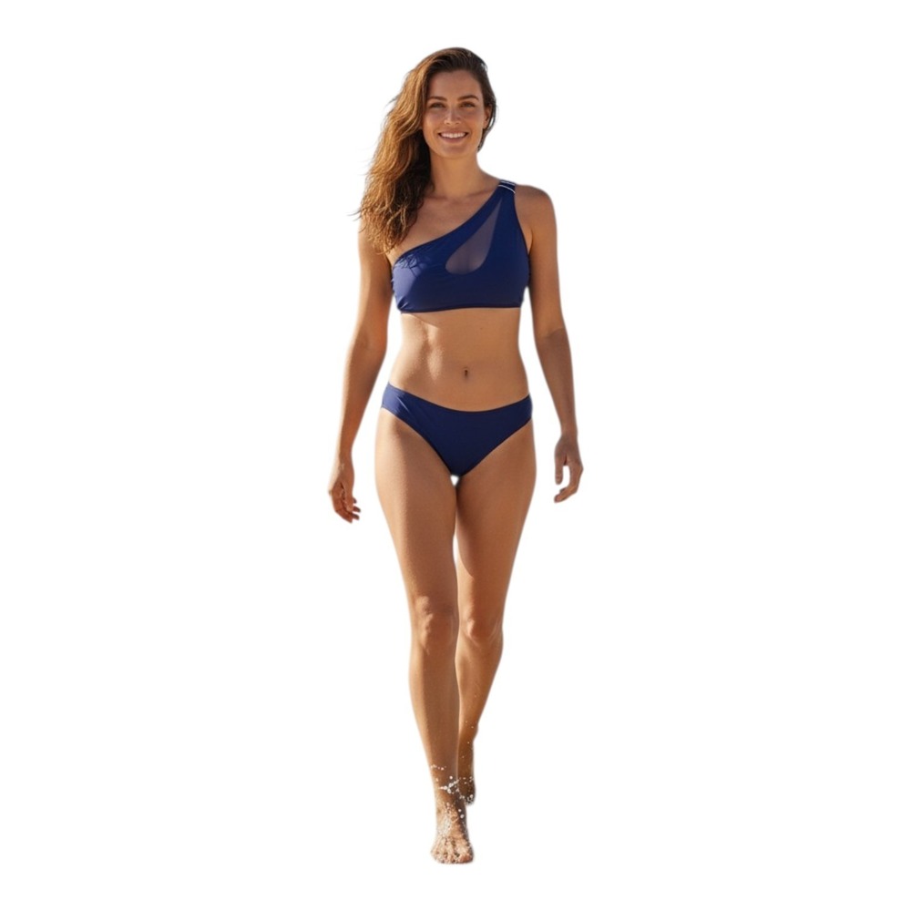 Beachsissi Women's Large Swimsuit 2-Piece Bikini Navy Blue Beach Cruise Vacation
